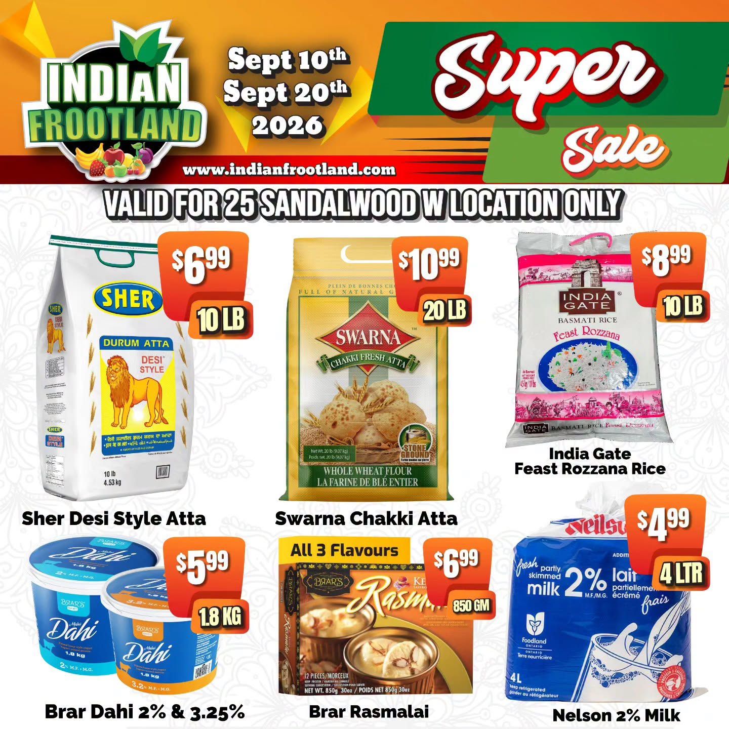 Indian Frootland (Sandalwood W) Flyer September 10 to 20