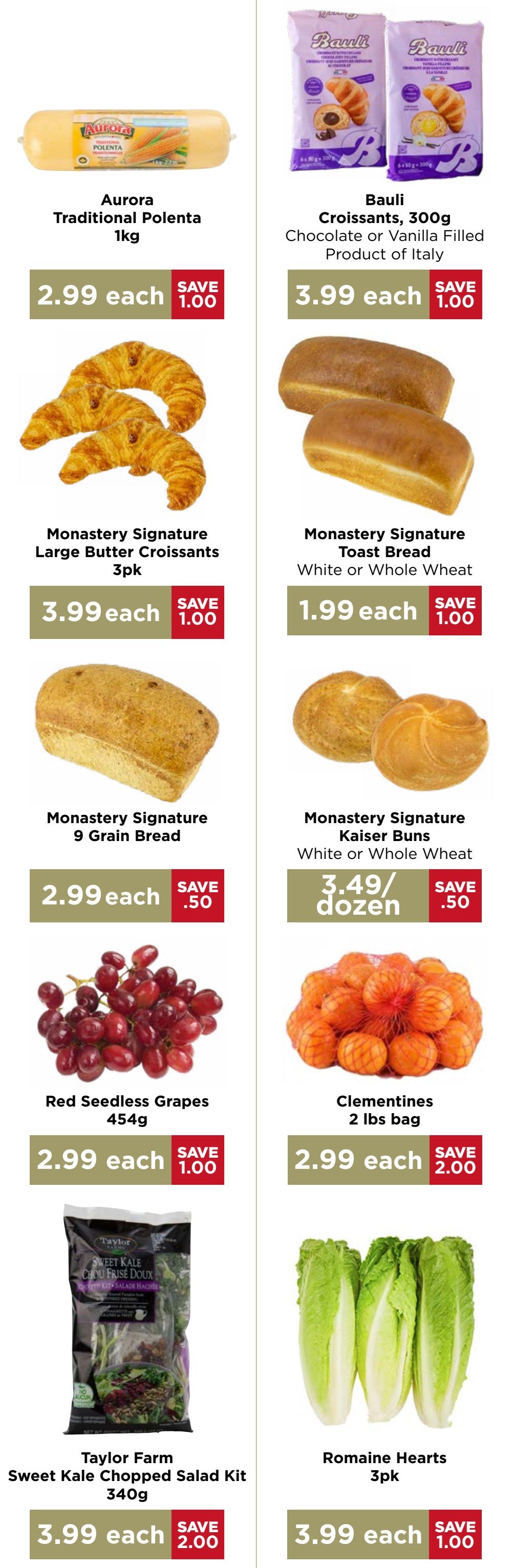 Monastery Bakery Flyer September 10 to 23