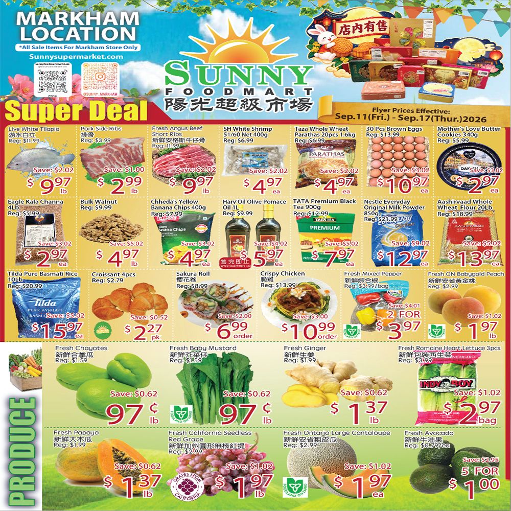 Sunny Foodmart (Markham) Flyer September 11 to 17