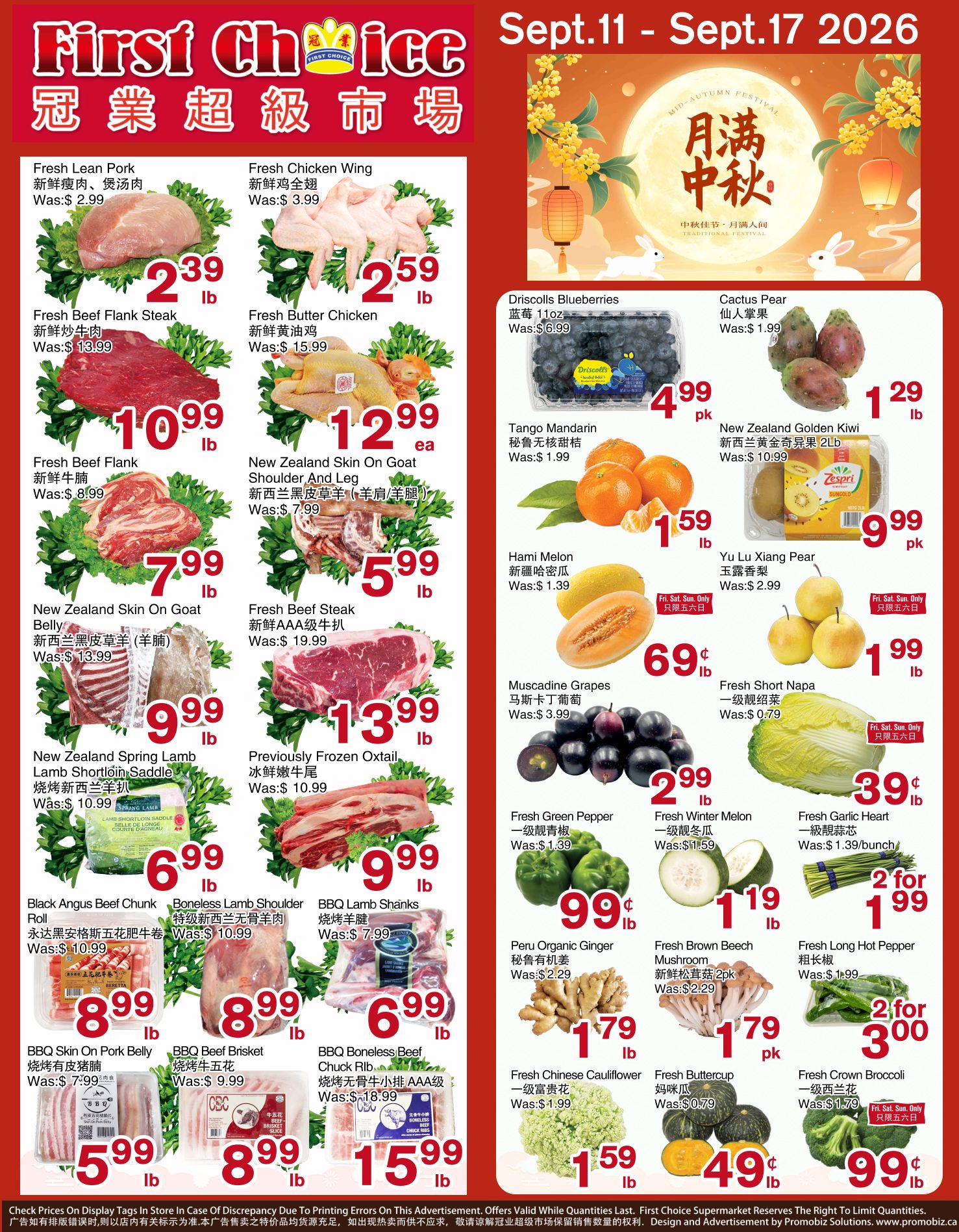 First Choice Supermarket Flyer September 11 to 17