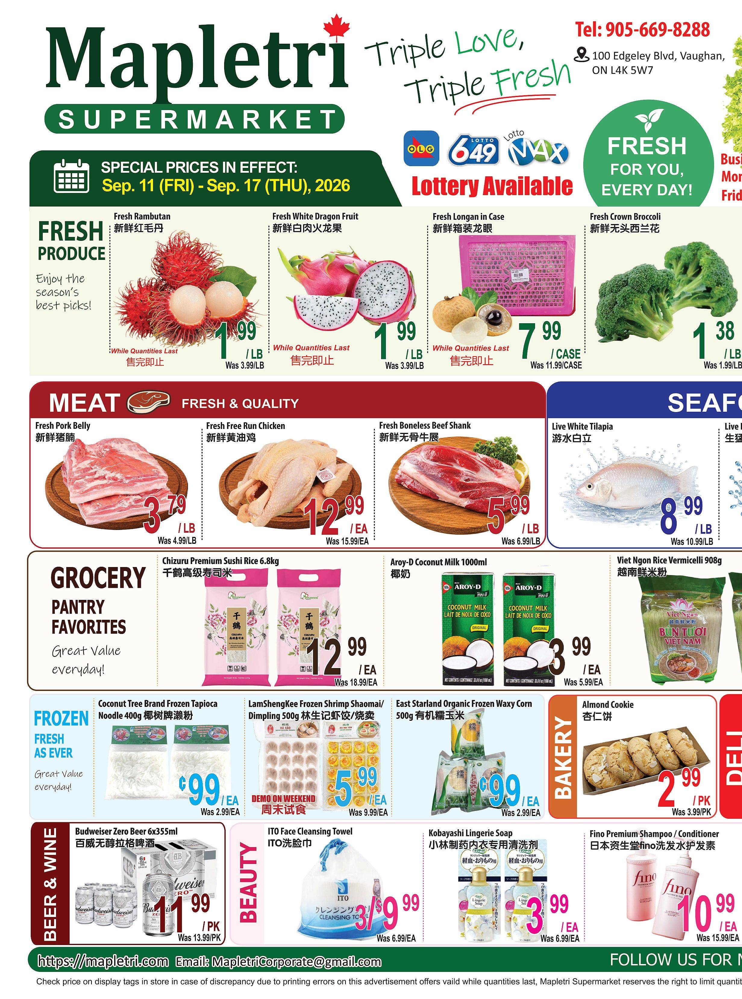 Mapletri Supermarket Flyer September 11 to 17