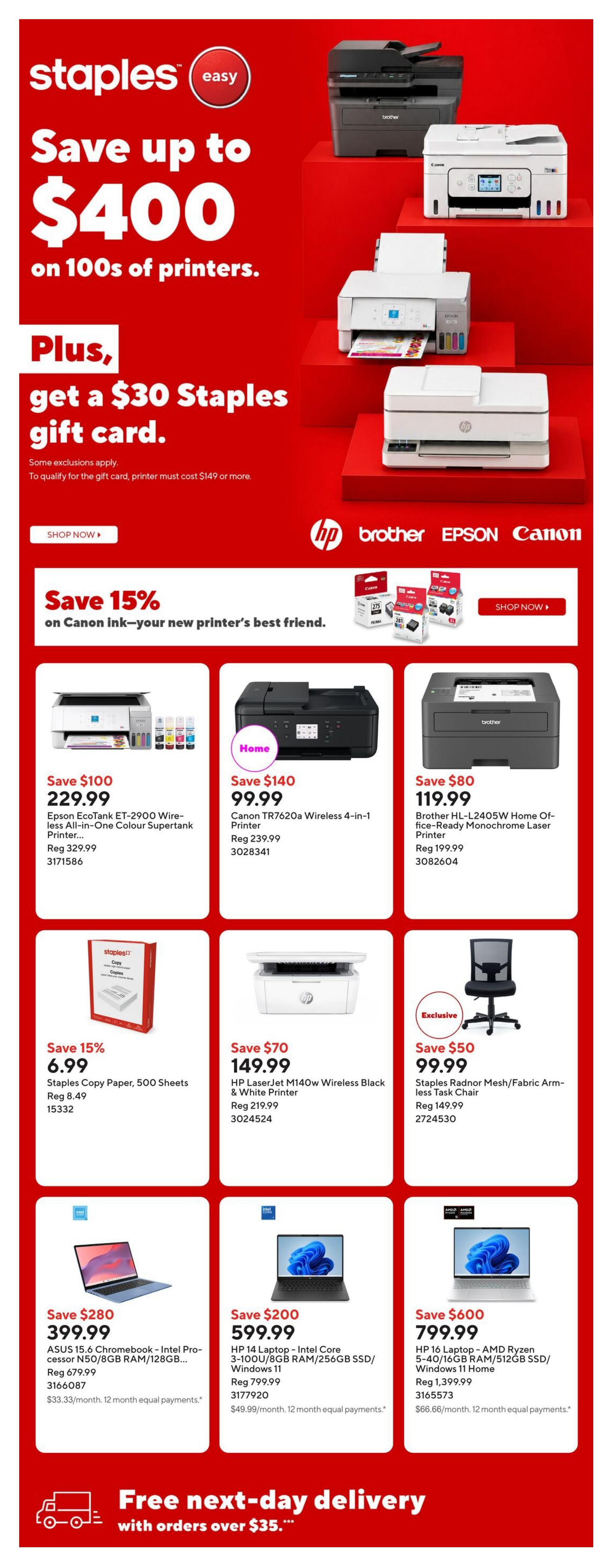 Staples Flyer September 11 to 17