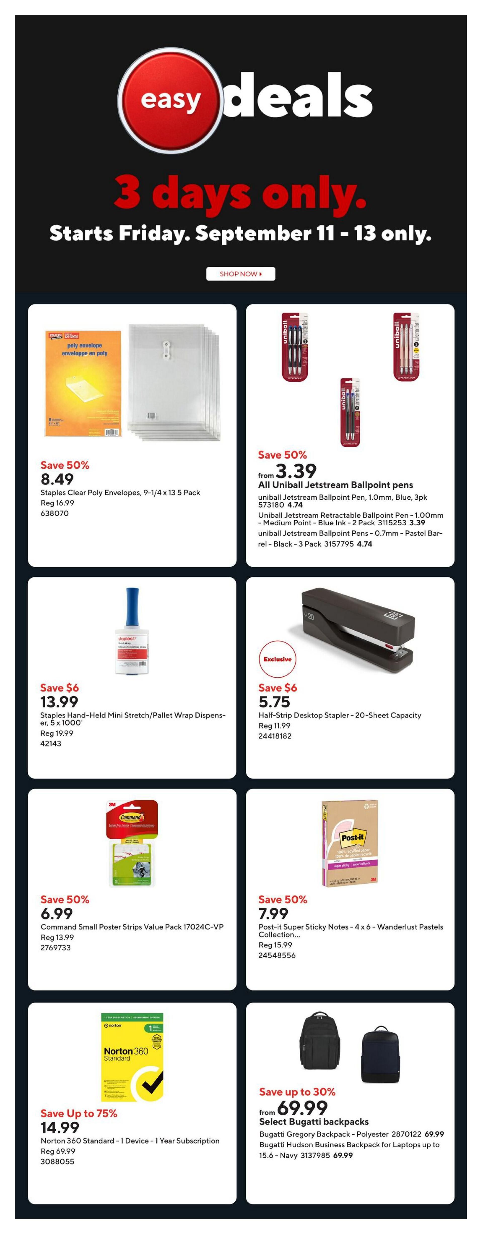 Staples Flyer September 11 to 17
