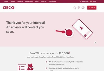 CIBC Costco Exclusive 2% Transfer-in Offer (Asset management; NOT self-directed)