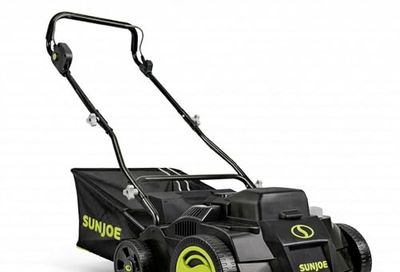 Sun Joe 24V-X2-DTS15 Scarifier and Dethatcher Kit, 5-Depth Positions, 15-inch, Brushless Motor, w/ 2 x 24-V 4.0-Ah Batteries and Dual Port Charger