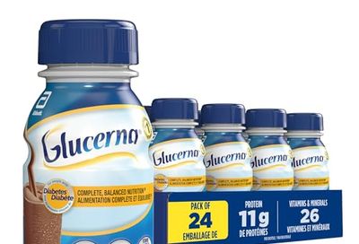 Glucerna Nutritional Drink, Meal Replacement Shakes, Complete, Balanced Nutrition For People With Diabetes, Chocolate, 24 x 237-mL Bottles
