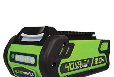Greenworks 40V 2.0 Ah Lithium Ion Battery 29652, Green/Black