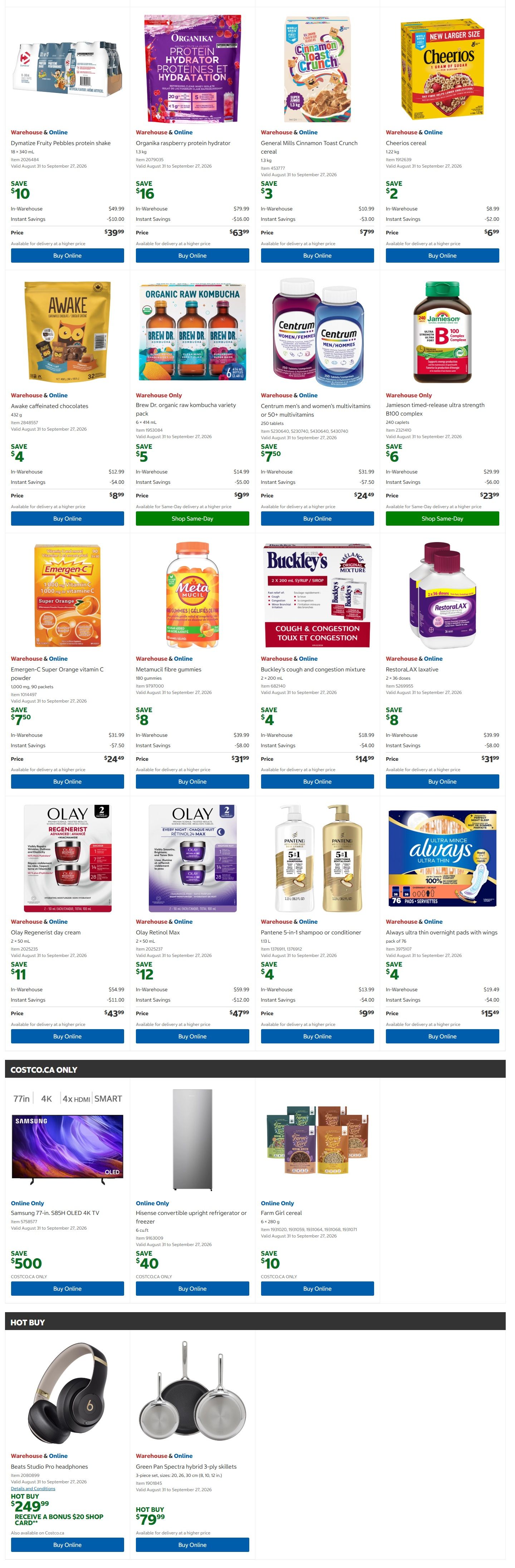 Costco (West, ON, Atlantic Canada) Warehouse Offers September 14 to 27
