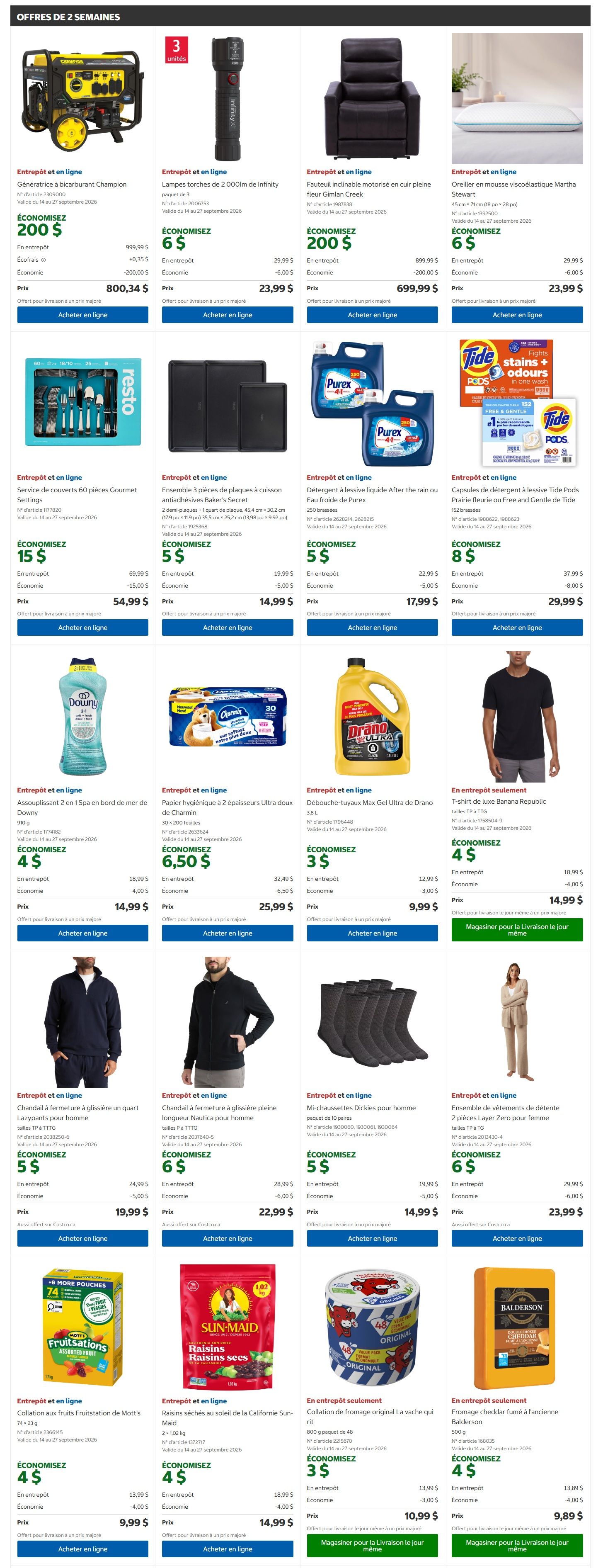 Costco (QC) Warehouse Offers September 14 to 27