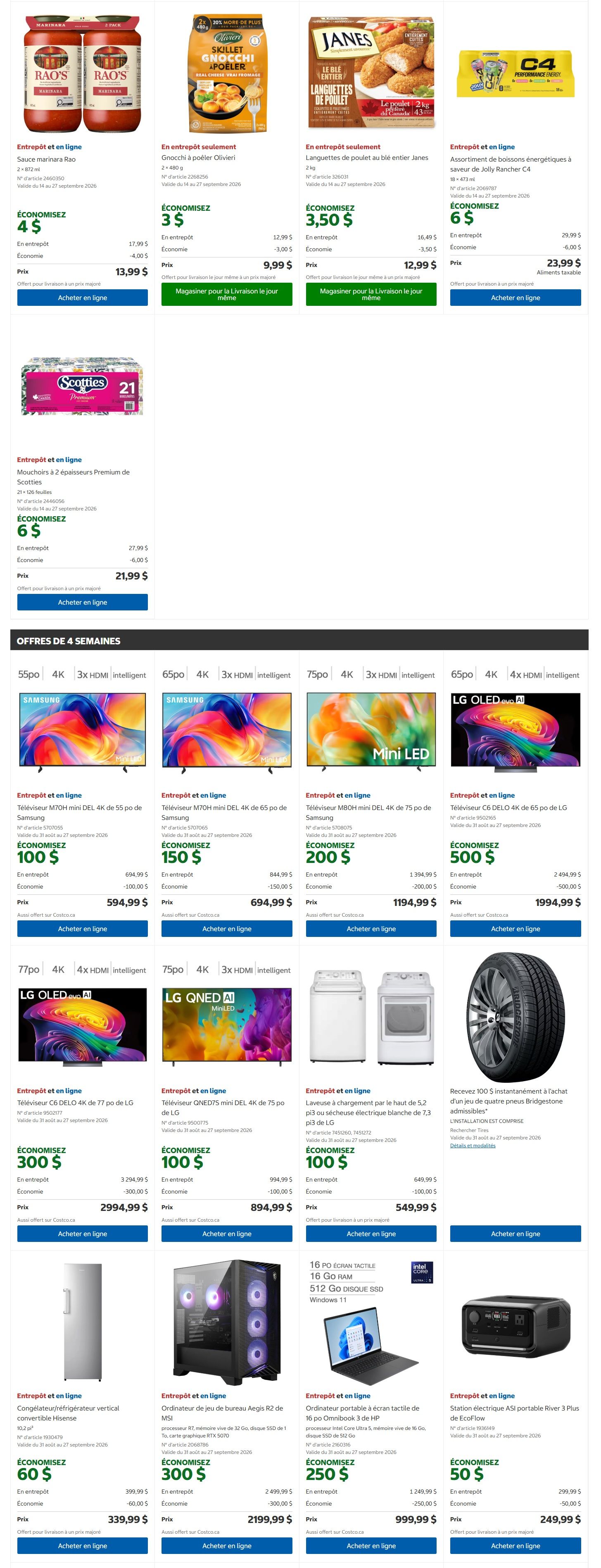 Costco (QC) Warehouse Offers September 14 to 27