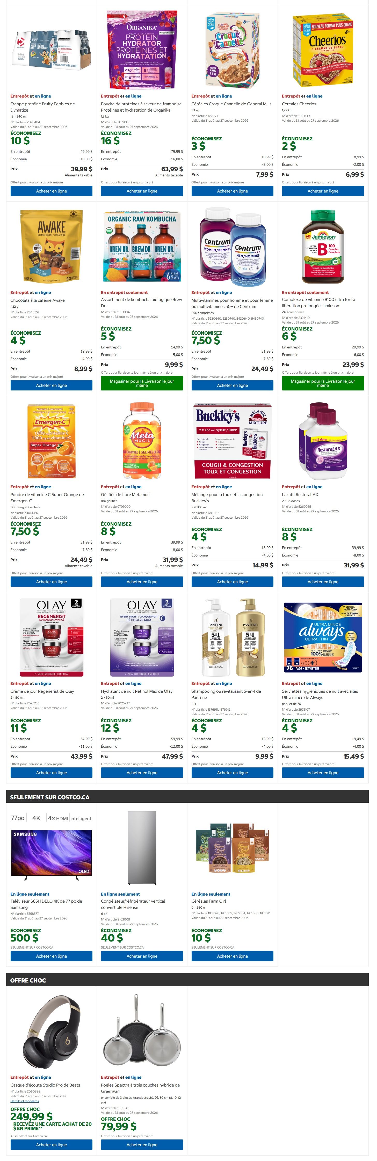 Costco (QC) Warehouse Offers September 14 to 27