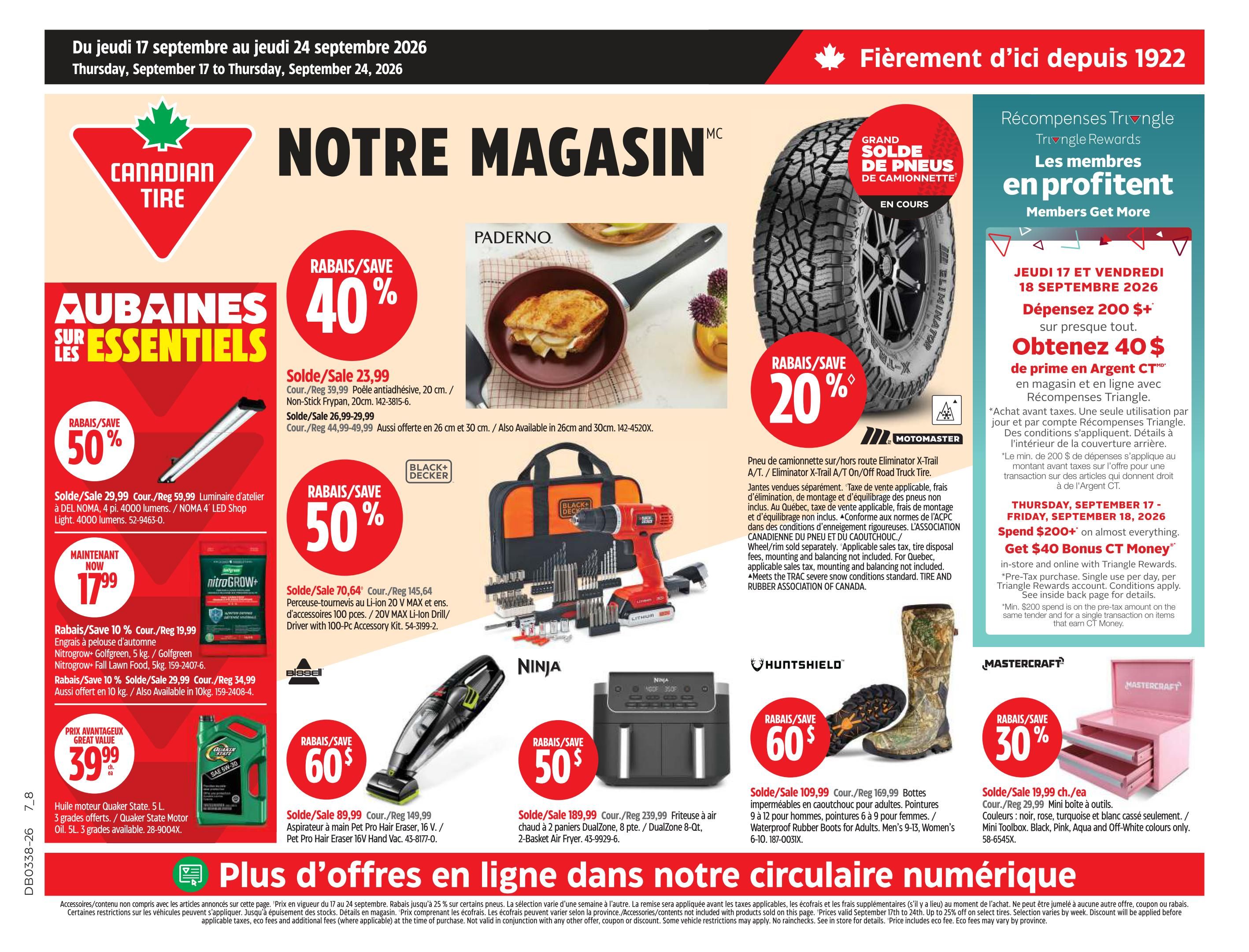 Canadian Tire (QC) Flyer September 17 to 24