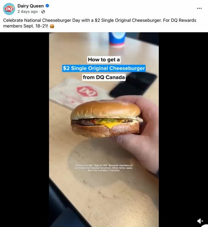 Dairy Queen: National Cheeseburger Day $2 APP offer Friday September 18-21 (no QC) Dairy Queen: National Cheeseburger Day $2 APP offer Friday September 18-21 (no QC)