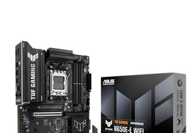 ASUS TUF GAMING B650E-E WIFI AMD AM5 B650 ATX motherboard, 8+2+1 80A DrMOS stage, DDR5, PCIe 5.0 Ready, 3x M.2, Wi-Fi 6E, 2.5 Gb LAN, DisplayPort, HDMI™, USB 20Gbps Type-C®, BIOS FlashBack™, Aura Sync
