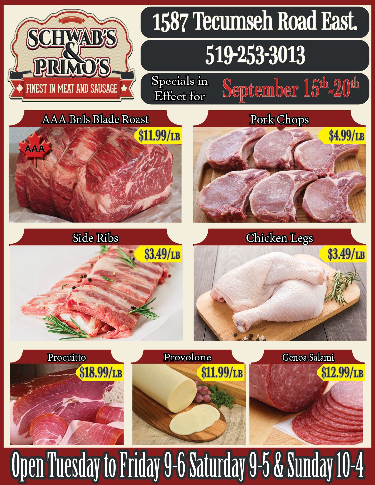Schwab's & Primo's Flyer September 15 to 20