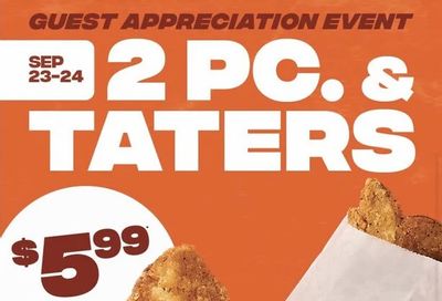 Mary Brown's: Guest Appreciation $5.99 2 Piece Chicken and Taters September 23-24