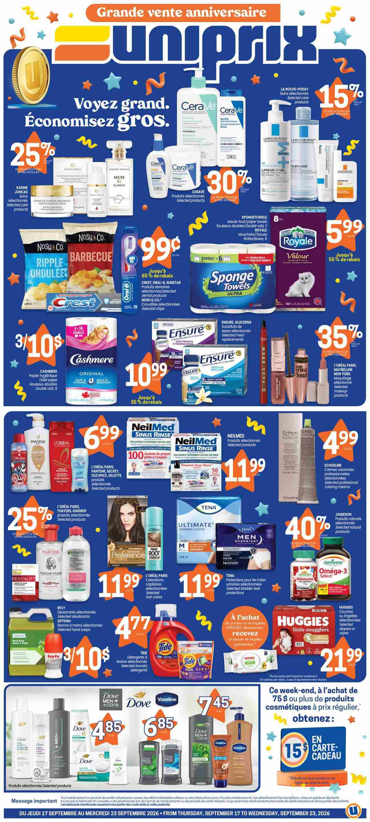 Uniprix Flyer September 17 to 23