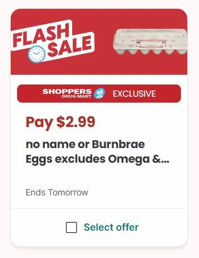 Shoppers Drug Mart: $2.99 for No Name or Burnbrae Eggs excludes Omega & Brown Eggs - Limit 2 Shoppers Drug Mart: $2.99 for No Name or Burnbrae Eggs excludes Omega & Brown Eggs - Limit 2