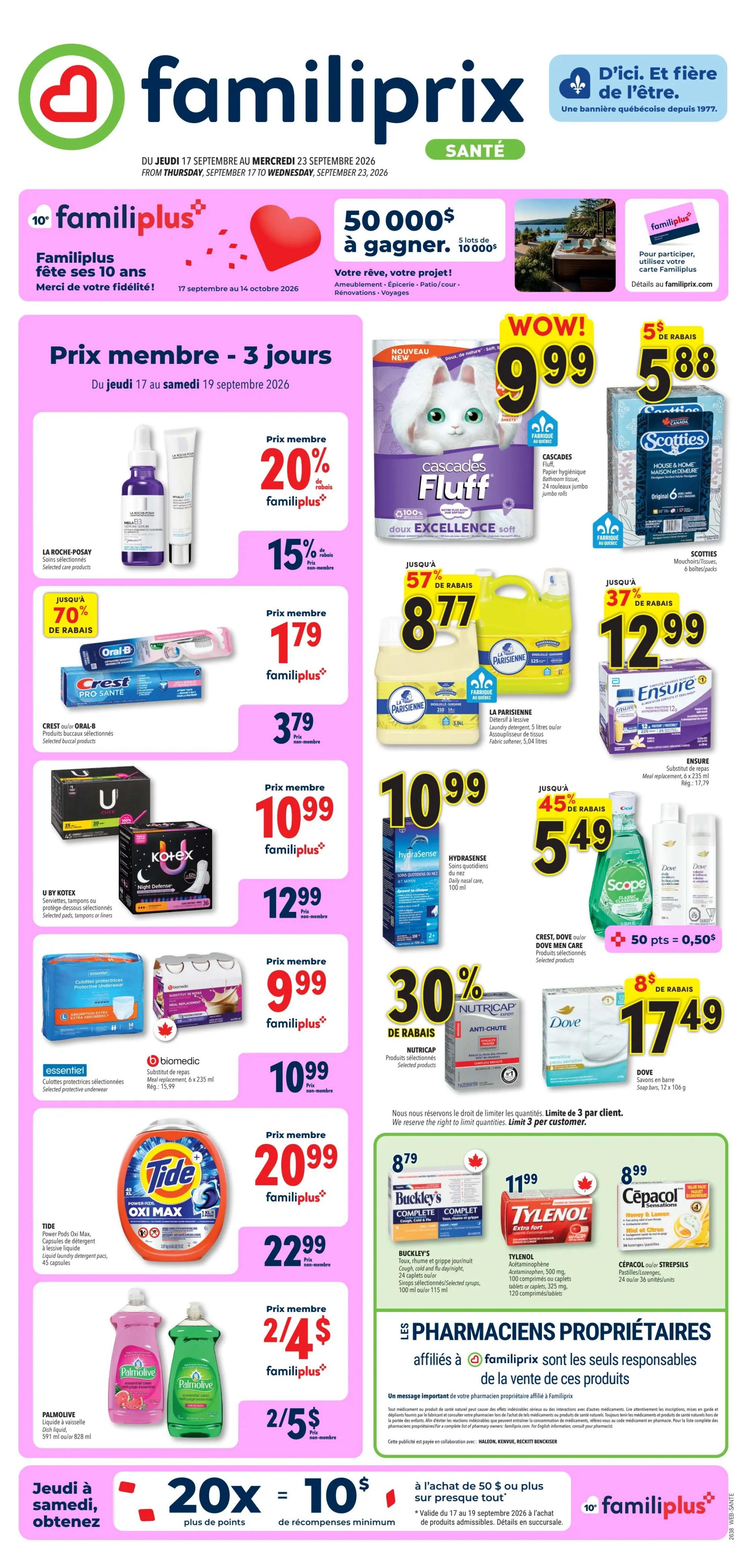 Familiprix Sante Flyer September 17 to 23