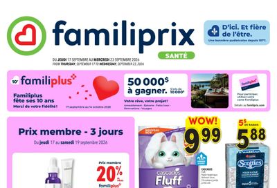 Familiprix Sante Flyer September 17 to 23