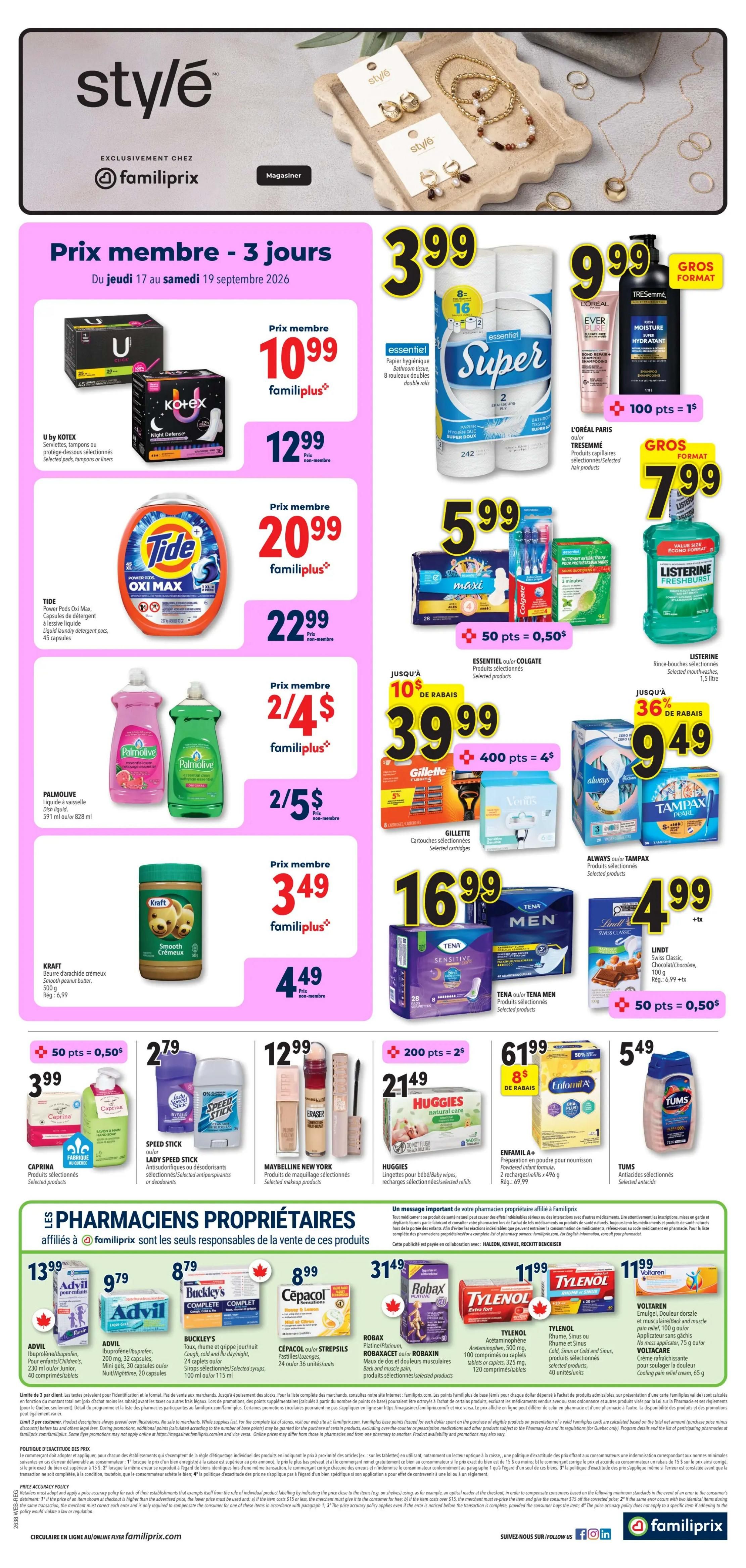 Familiprix Flyer September 17 to 23