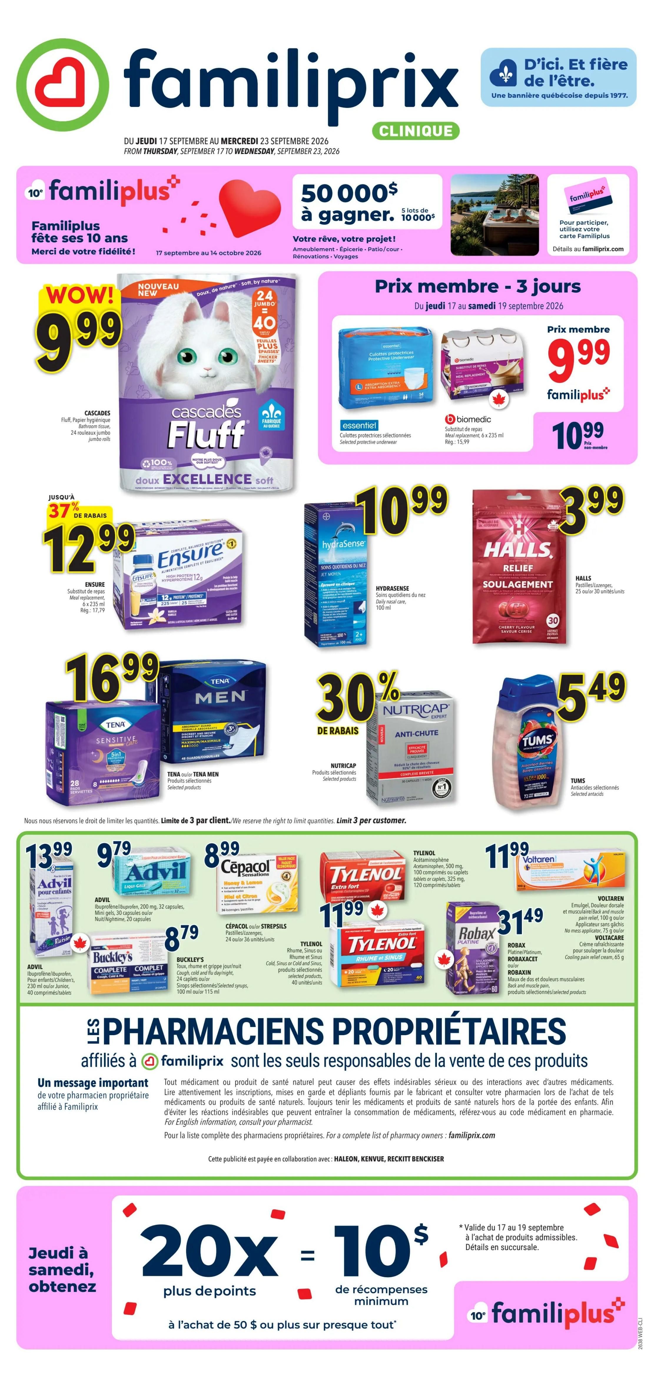 Familiprix Clinique Flyer September 17 to 23