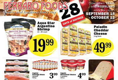 Ferraro Foods Monthly Flyer September 15 to October 12
