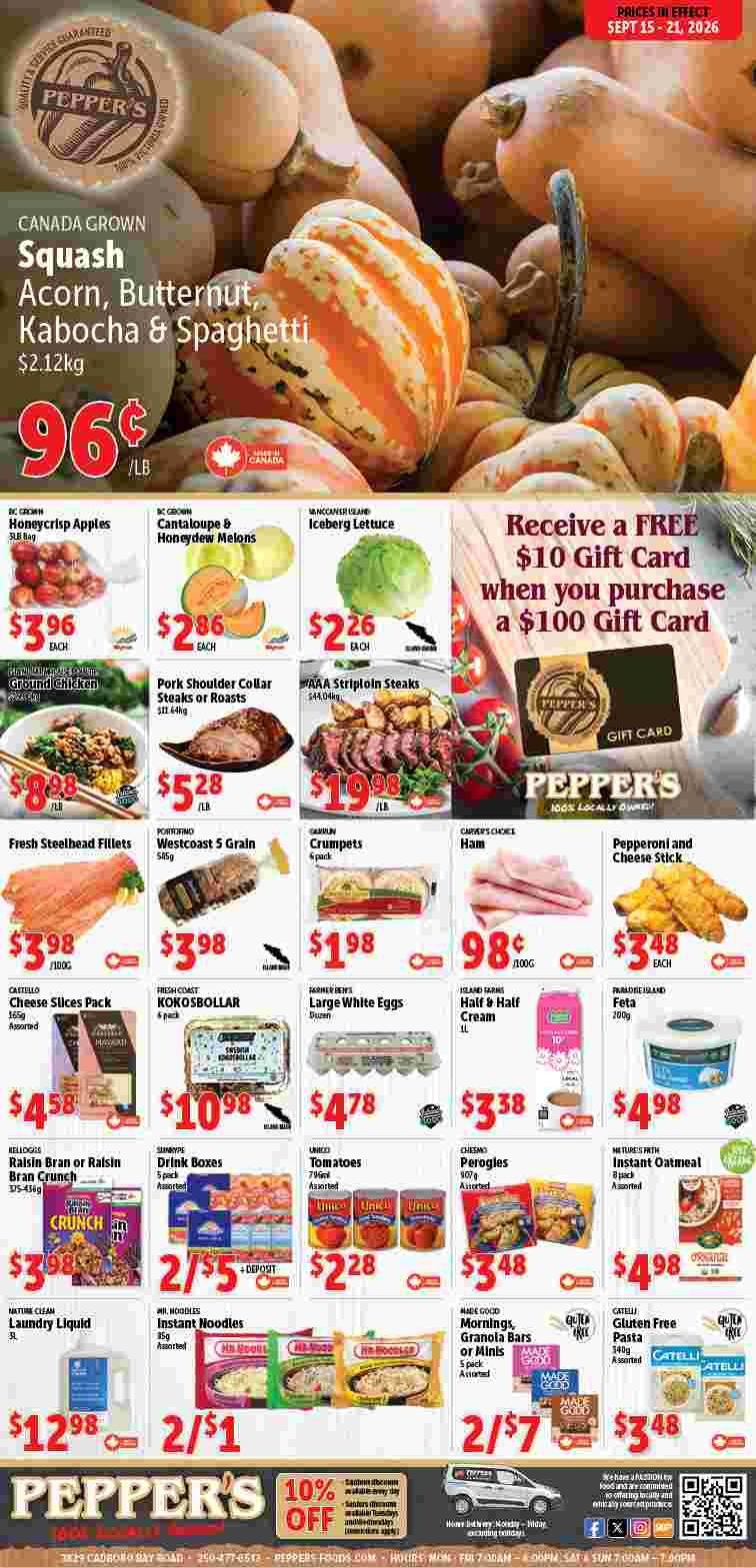 Pepper's Foods Flyer September 15 to 21