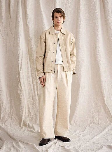 Simons: Cream leather jacket Men - $99.95 Simons: Cream leather jacket Men - $99.95
