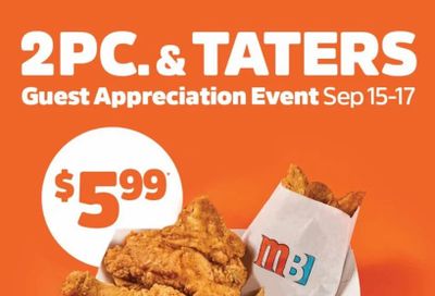Mary Brown's: K/W Guest Appreciation $5.99 2 Piece Chicken and Taters September 15-17
