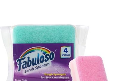 Fabuloso Scratch-Free Kitchen Dish Sponges, Rainbow Colors, 4 Count