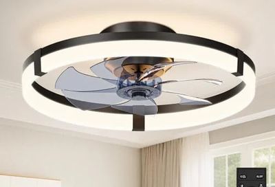 Amazon.ca: VOLISUN Low Profile 20in Flush Mount Ceiling Fans with Light $59.99 (was $99.99)