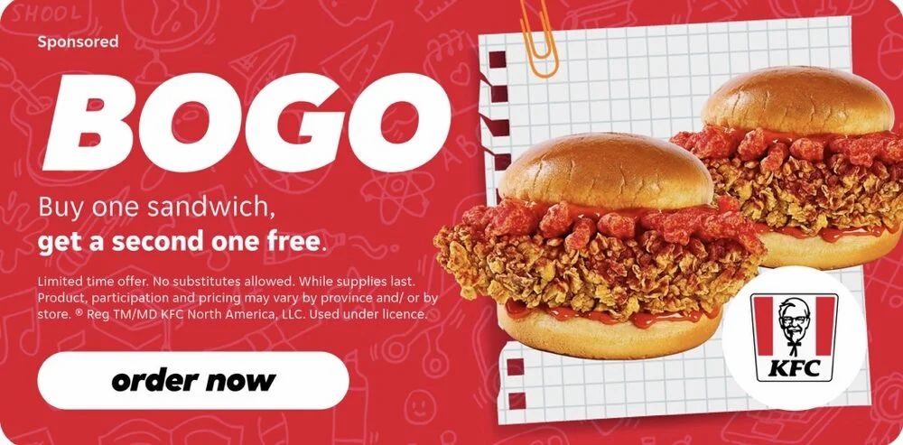 Skip: BOGO KFC Sandwiches Skip: BOGO KFC Sandwiches