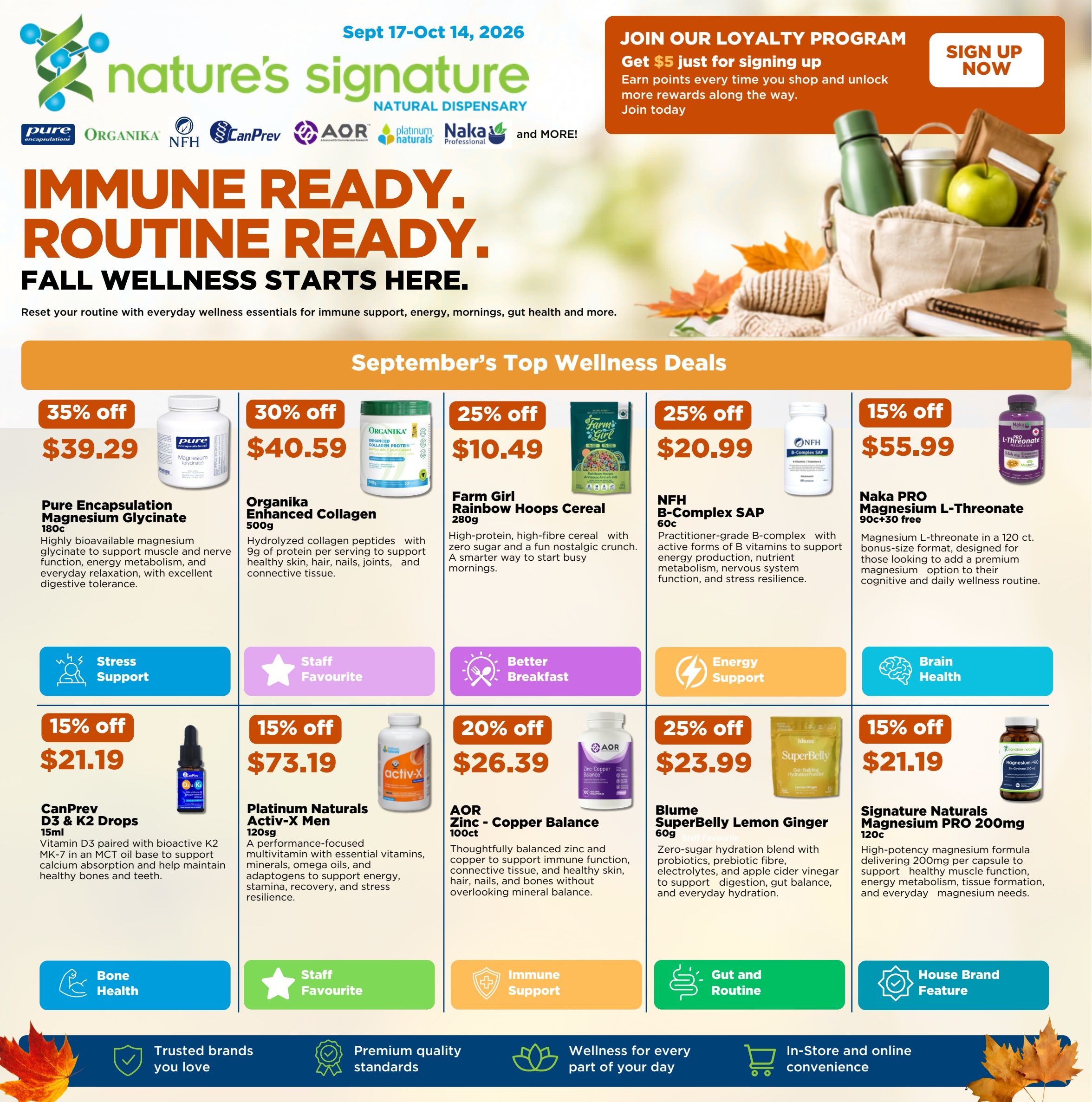 Nature's Signature Flyer September 17 to October 14