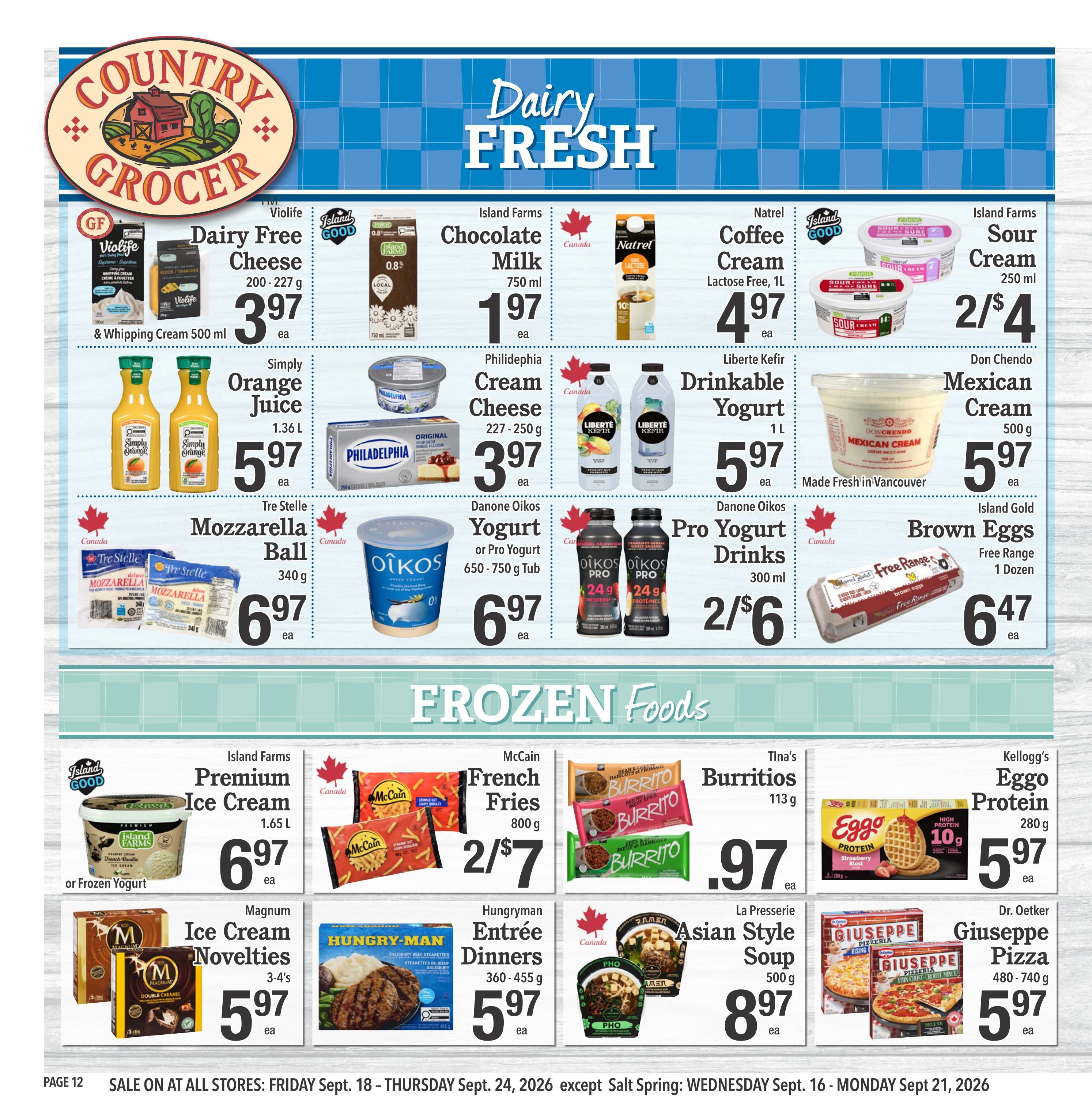 Country Grocer Flyer September 18 to 24