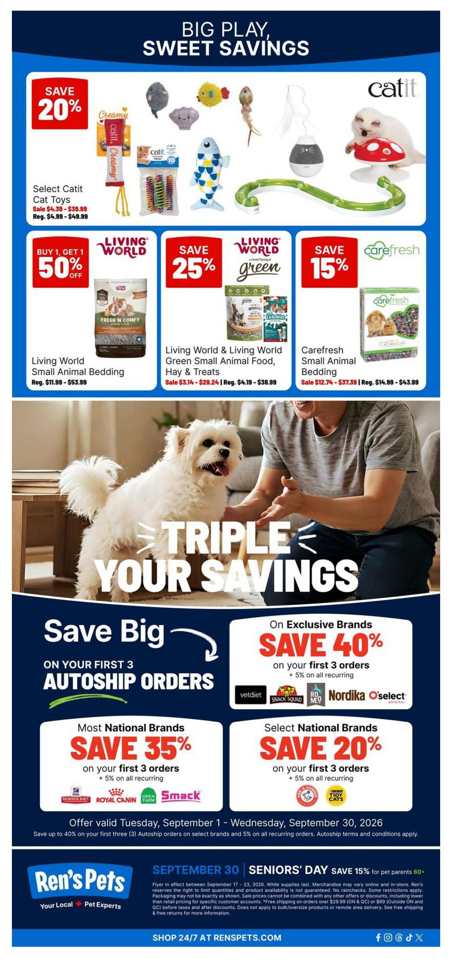 Ren's Pets Flyer September 17 to 23