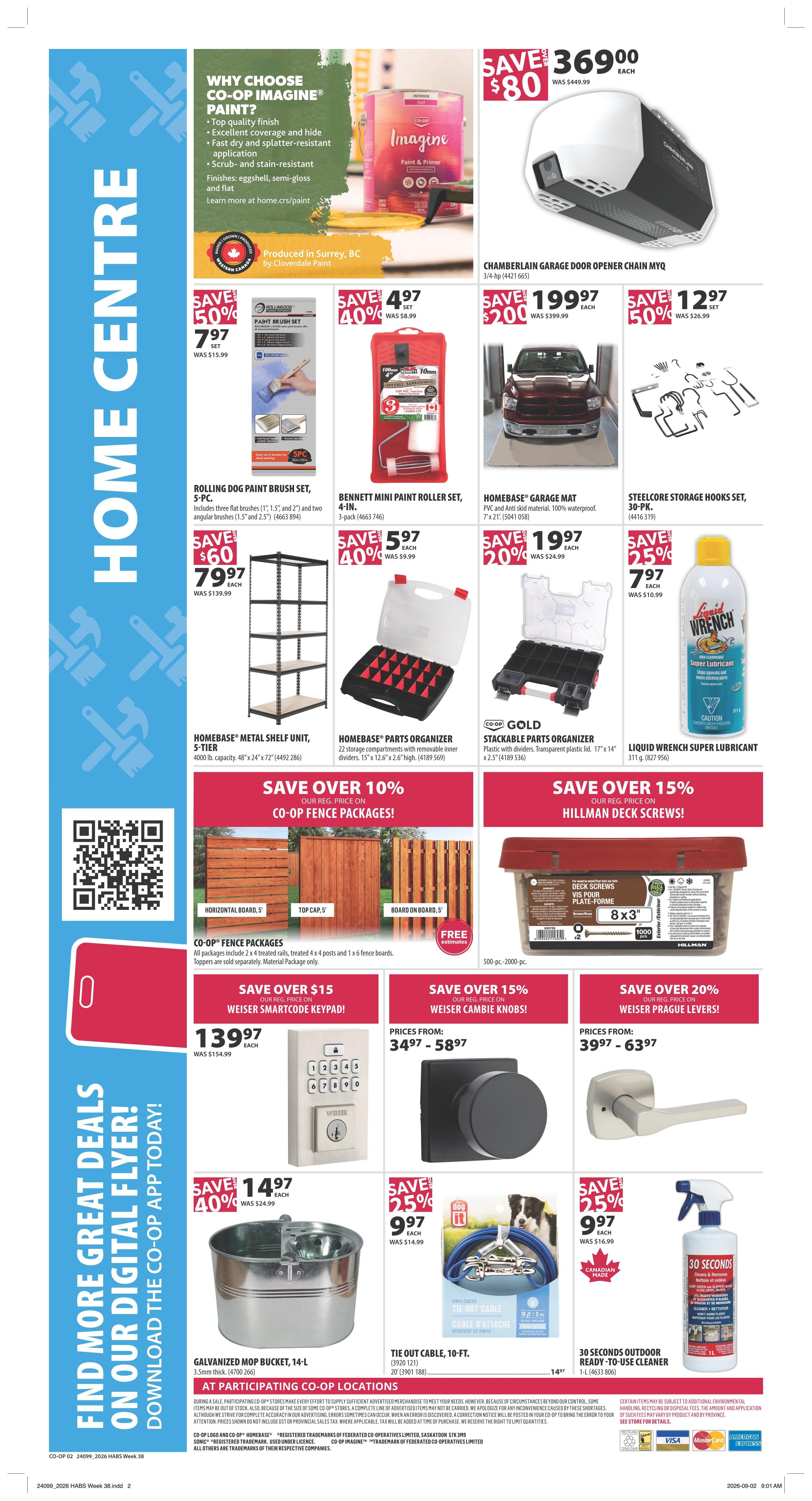Co-op (West) Home Centre Flyer September 17 to 23