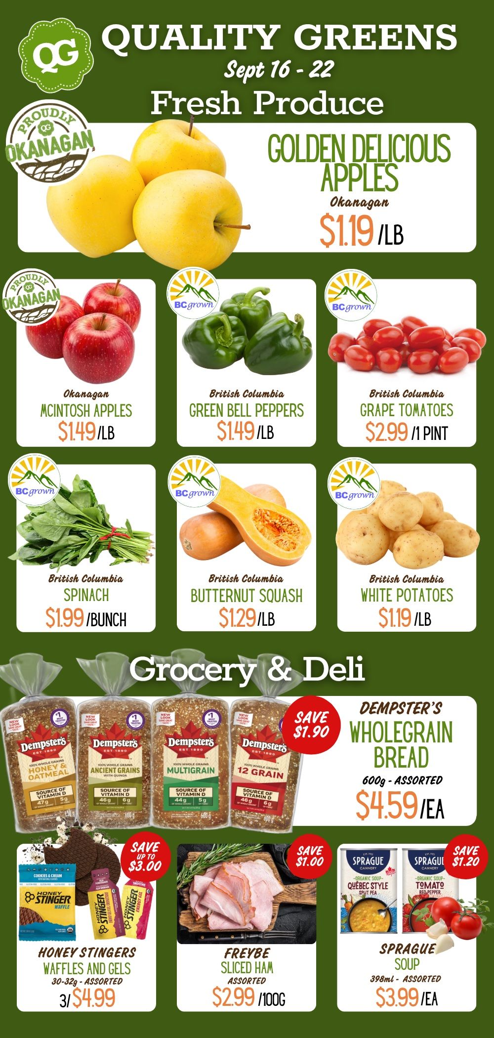 Quality Greens Flyer September 16 to 22