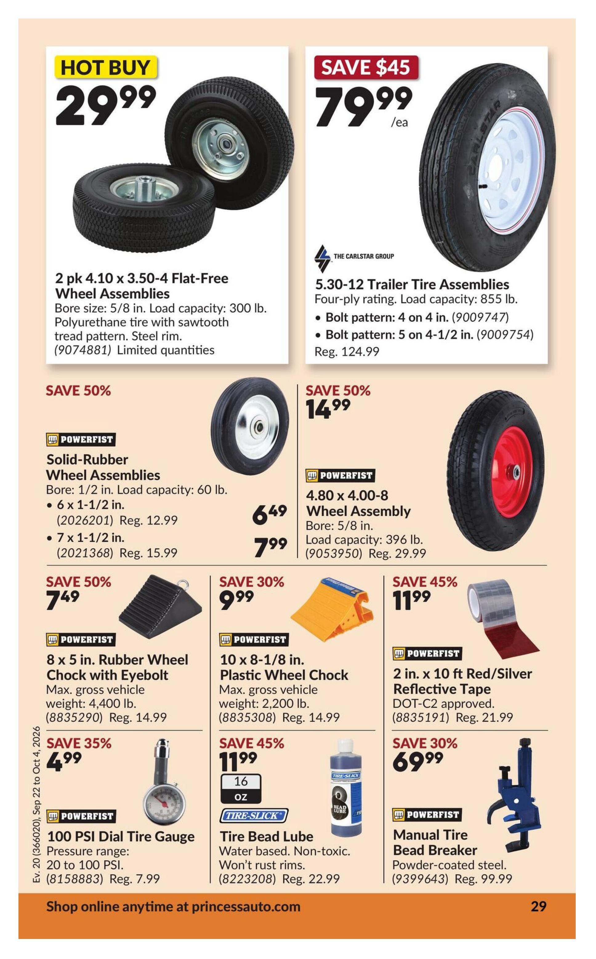 Princess Auto Flyer September 22 to October 4