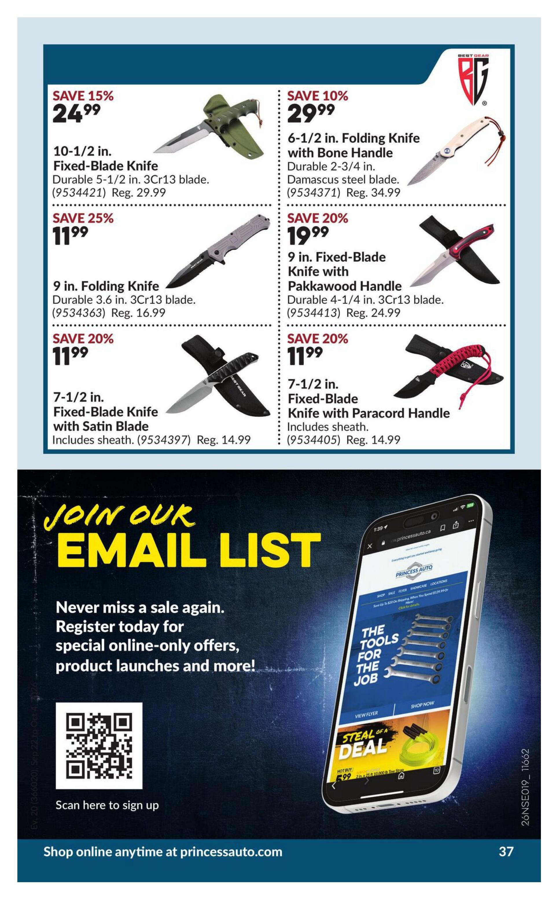 Princess Auto Flyer September 22 to October 4