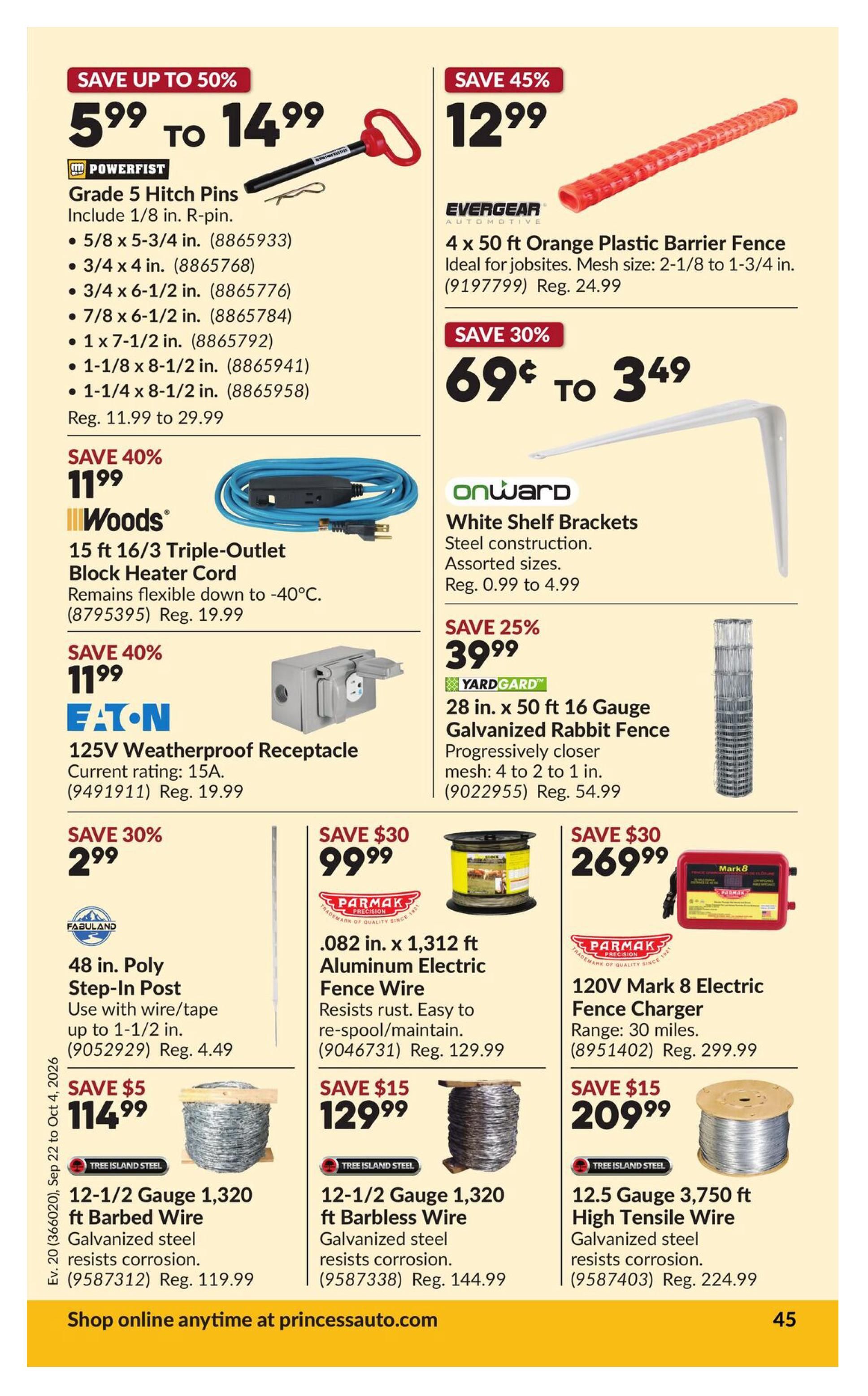 Princess Auto Flyer September 22 to October 4