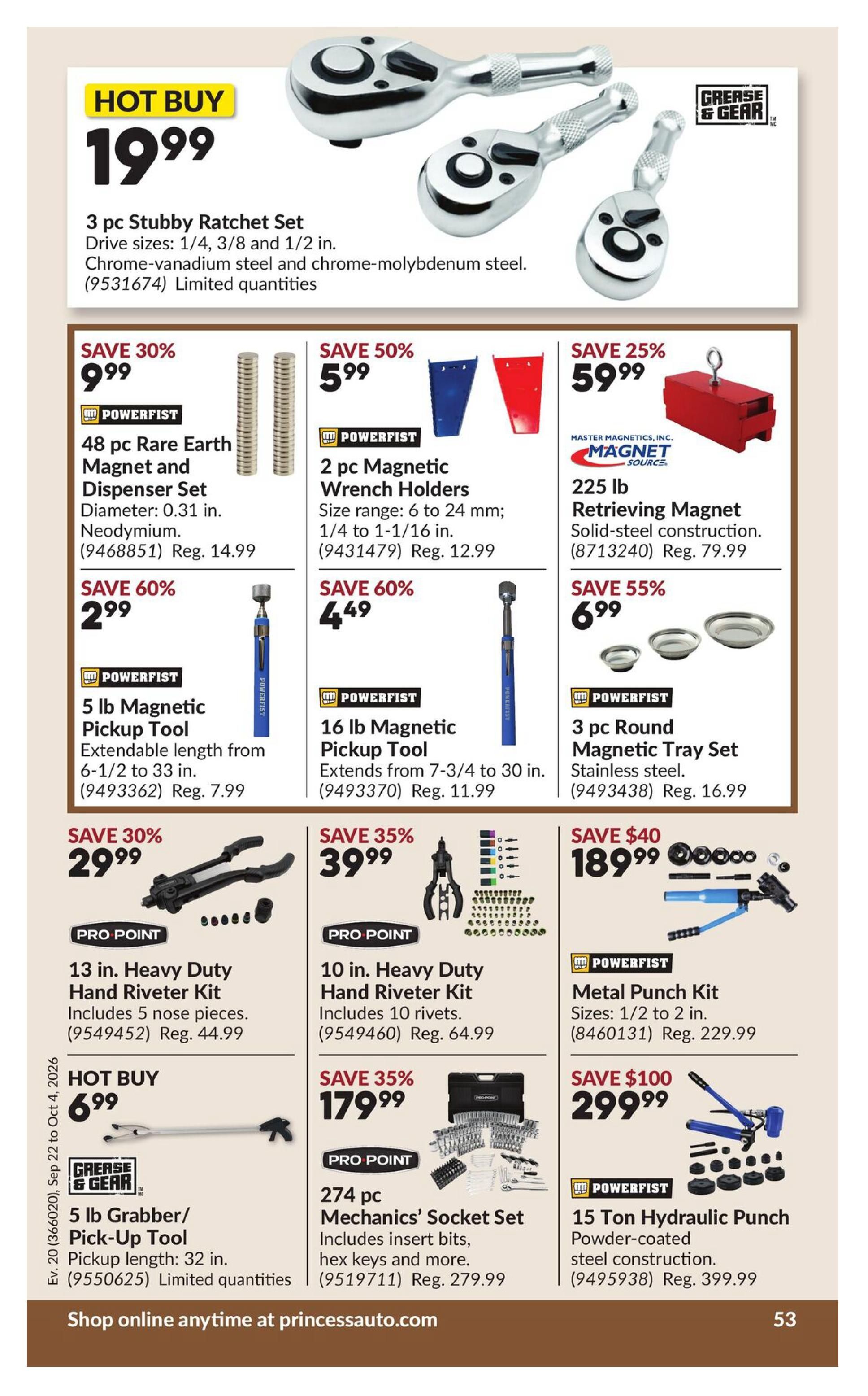 Princess Auto Flyer September 22 to October 4