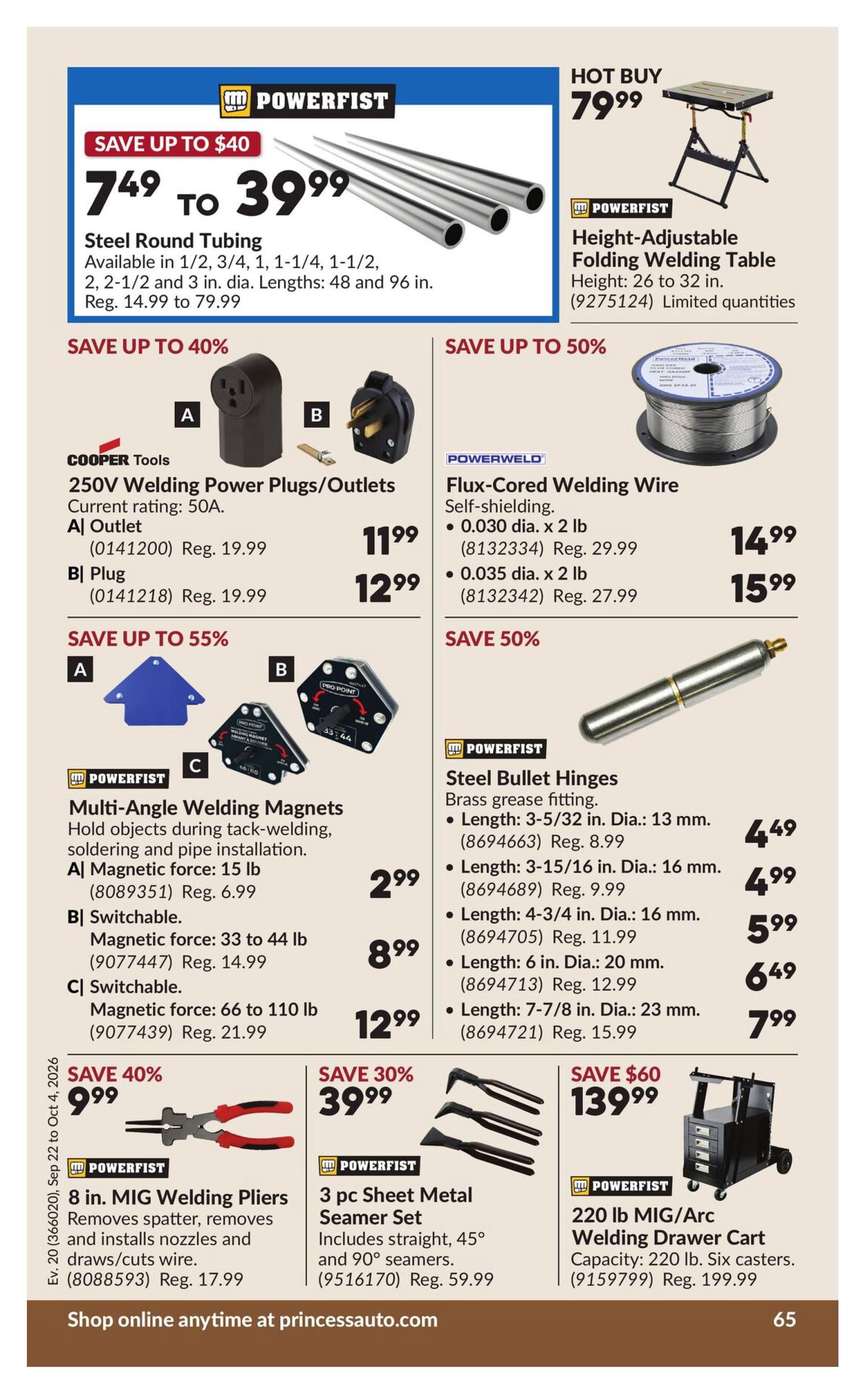 Princess Auto Flyer September 22 to October 4