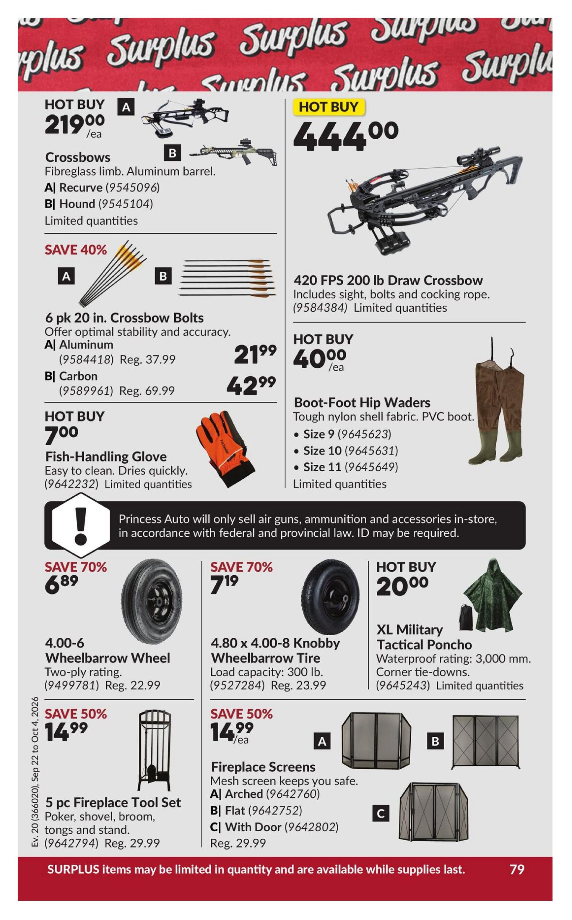 Princess Auto Flyer September 22 to October 4
