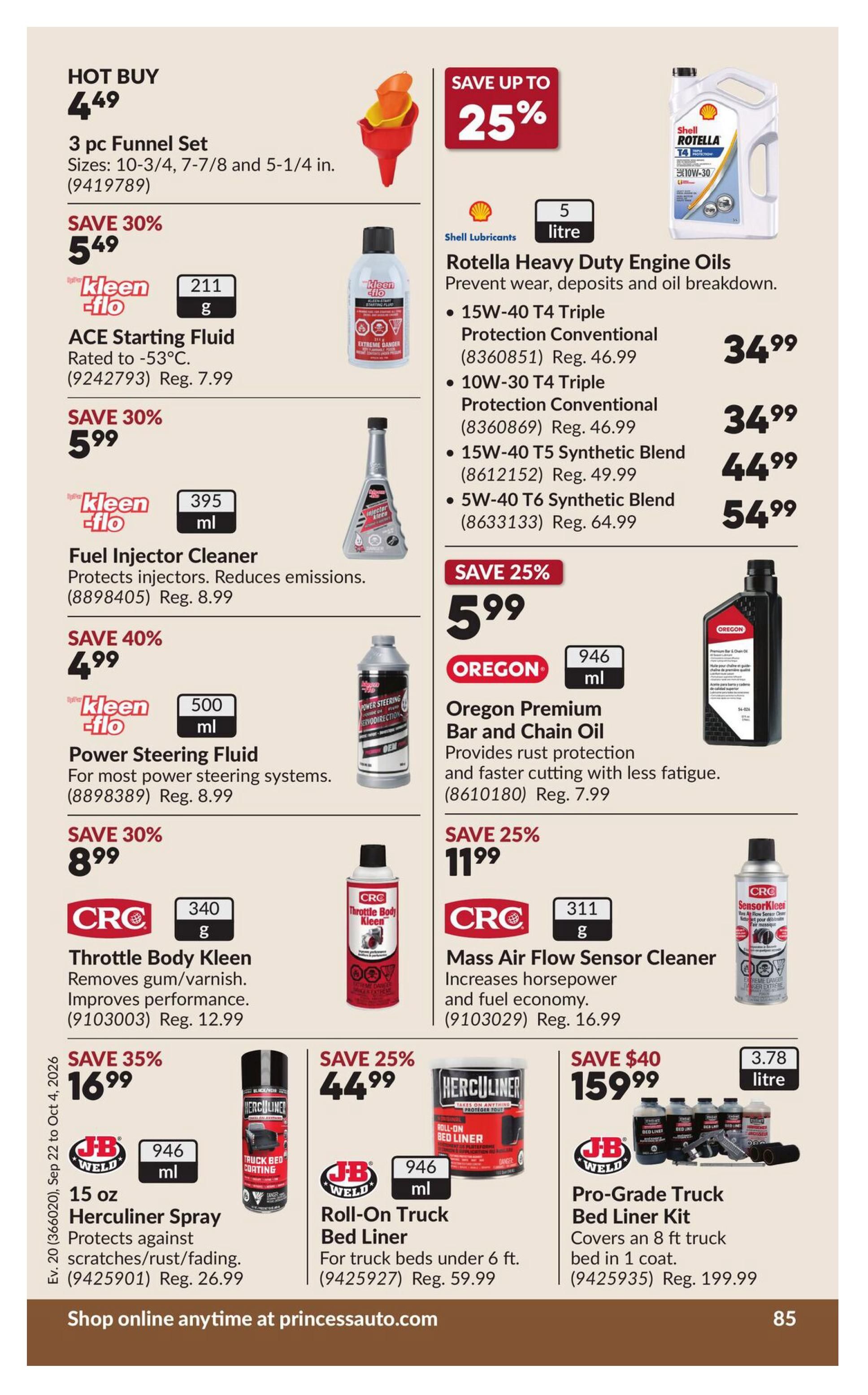 Princess Auto Flyer September 22 to October 4