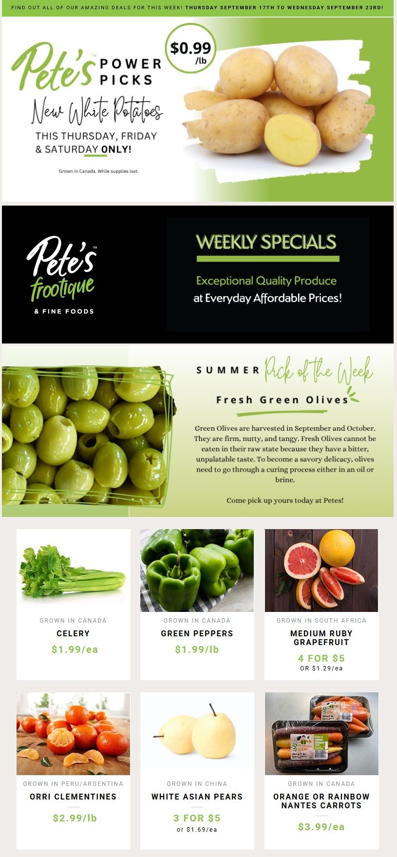 Pete's Fine Foods Flyer September 17 to 23