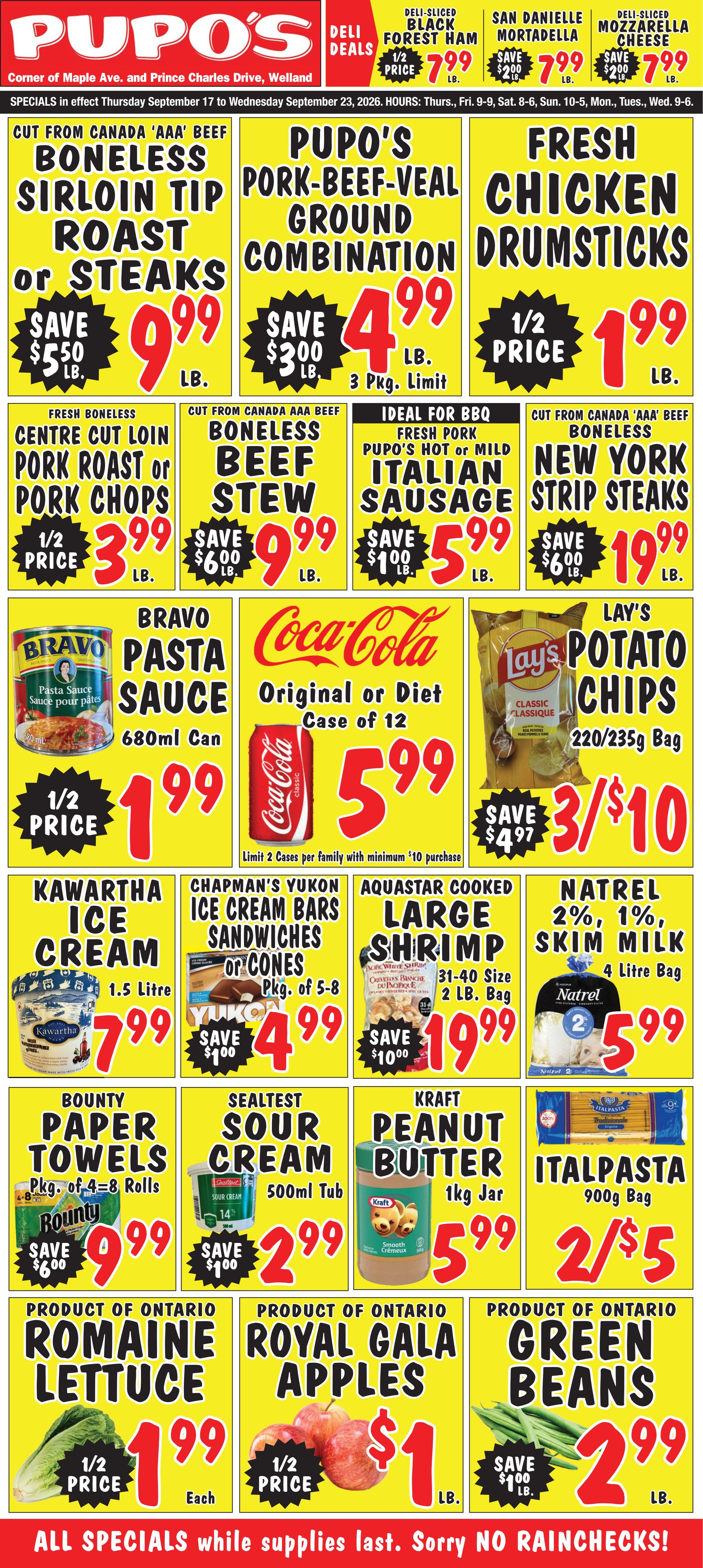 Pupo's Food Market Flyer September 17 to 23