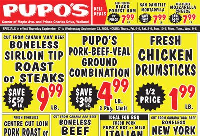 Pupo's Food Market Flyer September 17 to 23