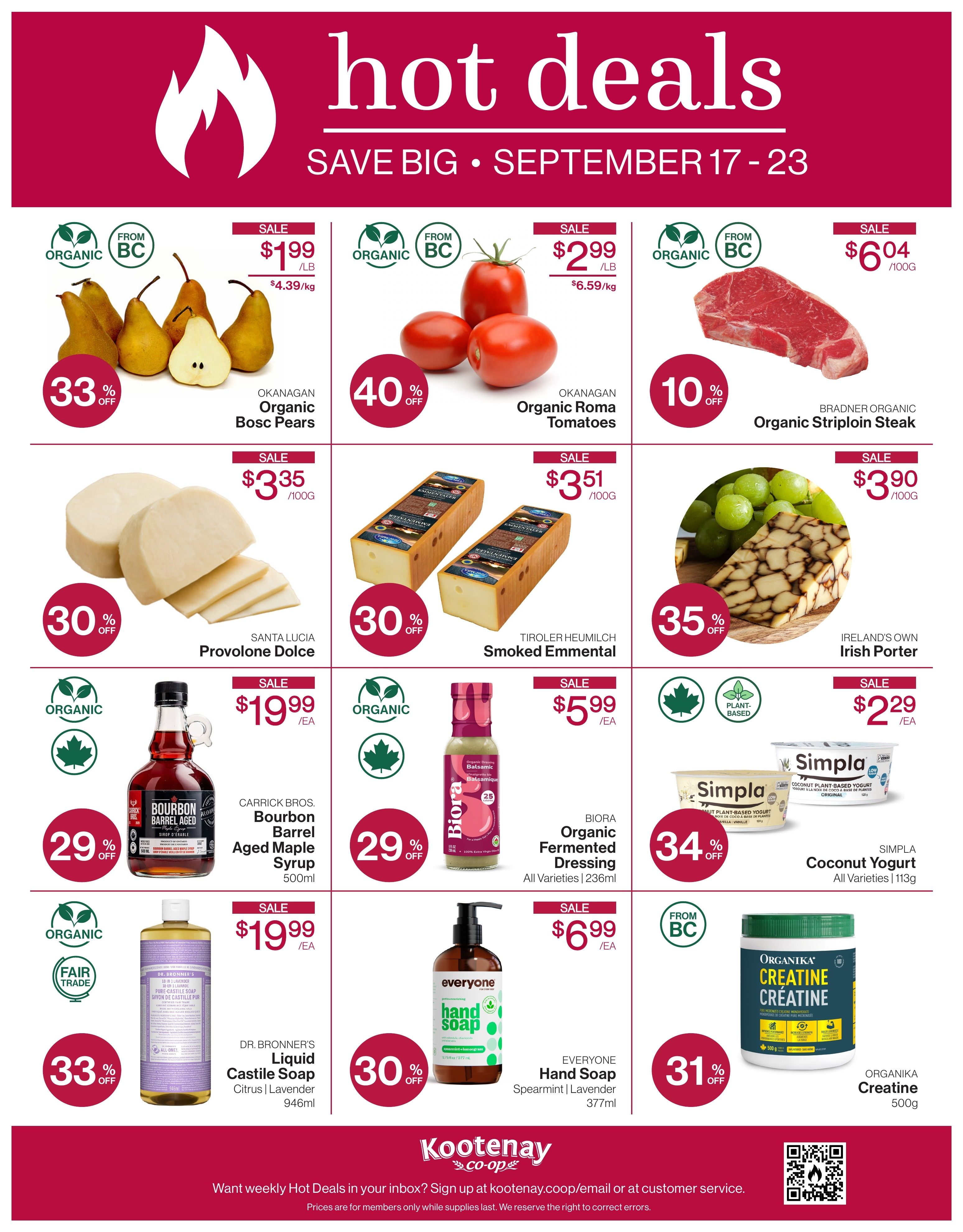 Kootenay Co-op Hot Deals Flyer September 17 - 23, 2026