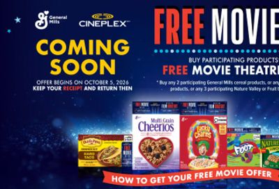 General Mills Free Cineplex Movie Ticket Offer Begins October 5th